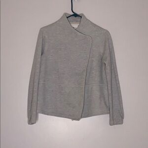 Lou & Grey Cotton Blend Lounge Wear Yoga Jacket light gray women’s xs